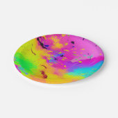 Roze Neon Abstracte Verfspatten Papieren Bordje (Gekanteld)