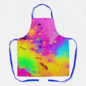 Roze Neon Abstracte Verfspatten Schort (Voorkant)