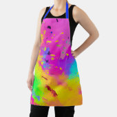Roze Neon Abstracte Verfspatten Schort (Insitu)