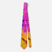 Roze Neon Abstracte Verfspatten Stropdas (Voorkant)