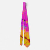 Roze Neon Abstracte Verfspatten Stropdas (Achterkant)