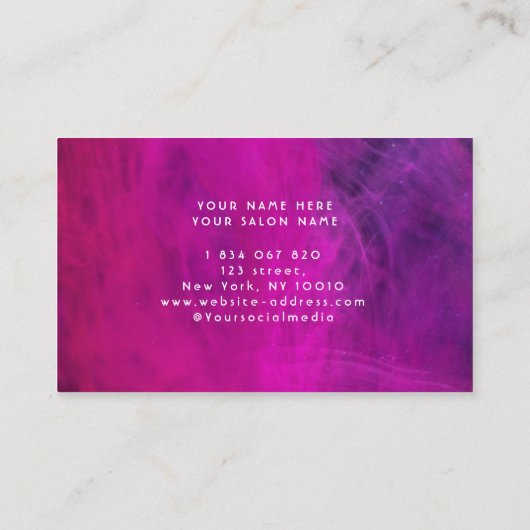 Roze Neon Beauty Salon Visitekaartje (Achterkant)
