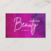 Roze Neon Beauty Salon Visitekaartje (Voorkant)