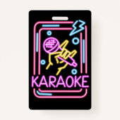 Roze Neon Black Karaoke 200th Birthday Party Invit Badge (Achterkant)