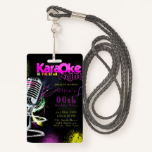 Roze Neon Black Karaoke 200th Birthday Party Invit