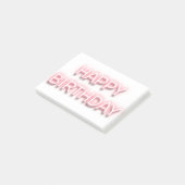 Roze neon blije verjaardagtypografie post-it® notes (Schuin)