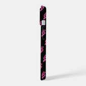 Roze Neon Bliksemschichtpatroon iPhone 15 Case (Linkerkant)