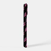 Roze Neon Bliksemschichtpatroon iPhone 15 Case (Rechterkant)