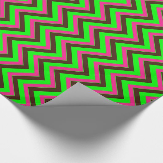 Roze-Neon-Brown-Coll-CHEVRON-15-GIFT WRAP PAPER Cadeaupapier (Hoek)