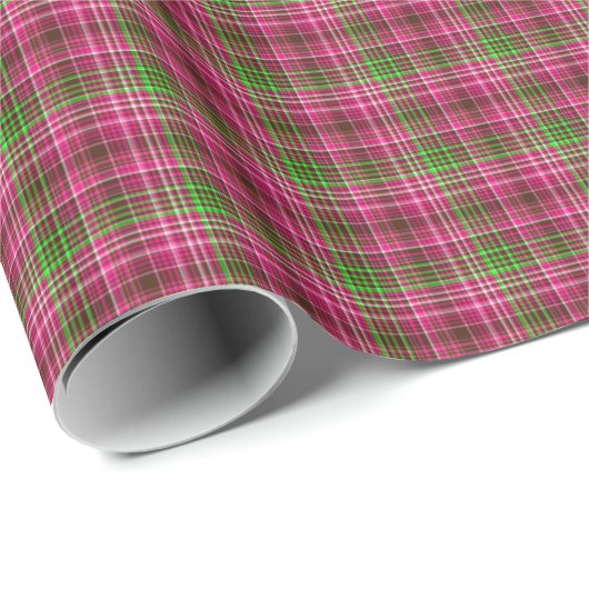 Roze-Neon-Brown-Coll-PLAID-01-GIFT WRAP PAPER Cadeaupapier (Rol Hoek)