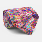 Roze Neon Bubble Print Stropdas (Opgerold)