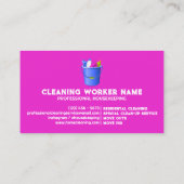 Roze Neon Cleaning Service Visitekaartje (Achterkant)
