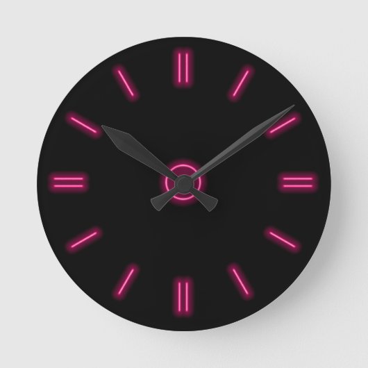 Roze Neon Clock Ronde Klok (Voorkant)