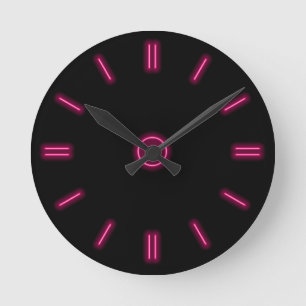Roze Neon Clock Ronde Klok