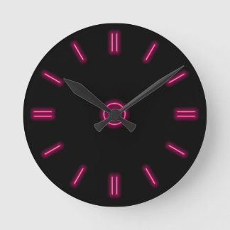 Roze Neon Clock Ronde Klok