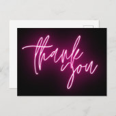 Roze neon Dank je Trendy Briefkaart (Voorkant / Achterkant)