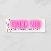 Roze neon Dank u Geometrische media Tussenvoegsel Mini Visitekaartje (Voorkant)