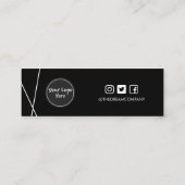 Roze neon Dank u Geometrische media Tussenvoegsel Mini Visitekaartje (Achterkant)