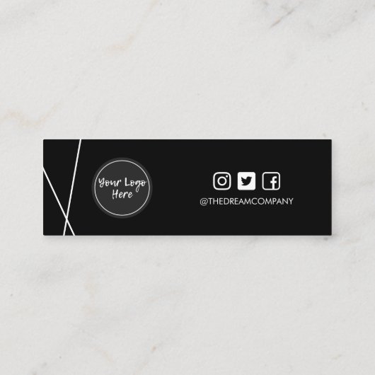 Roze neon Dank u Geometrische media Tussenvoegsel Mini Visitekaartje (Achterkant)