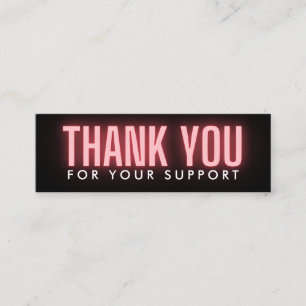Roze neon Dank u Moderne Media Tussenvoegsel Mini Visitekaartje