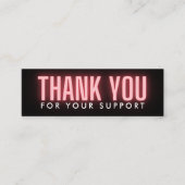 Roze neon Dank u Moderne mediumtoevoeging Mini Visitekaartje (Voorkant)