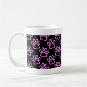 Roze Neon Dog Paw Print Koffiemok (Links)