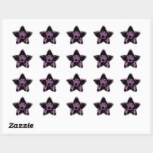 Roze Neon Dog Paw Print Ster Sticker (Vel)