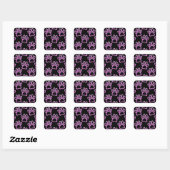Roze Neon Dog Paw Print Vierkante Sticker (Vel)