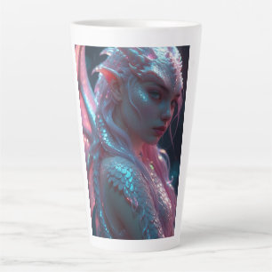 Roze Neon Drakenmeisjesmok - Fantasie Drakenschubb Latte Mok