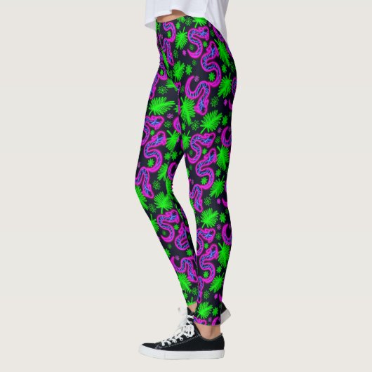Roze neon elektrische paling leggings (Links)