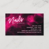 Roze neon en rook Nail Salon Loyalty Kaart Visitekaartje (Voorkant)