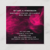 Roze neon en rook salon/technicus vierkante visitekaartje (Achterkant)