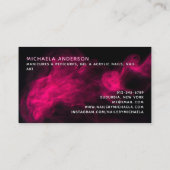Roze neon en rook salon/technicus visitekaartje (Achterkant)