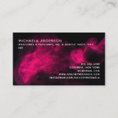 Roze neon en rook salon/technicus visitekaartje (Achterkant)