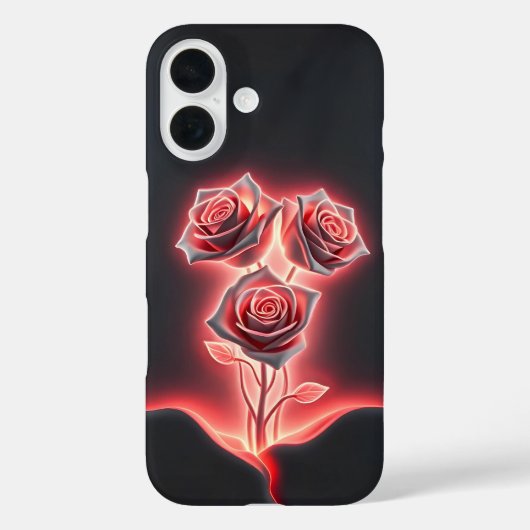Roze Neon Floral Elegance Hoesje-Mate iPhone Case (Achterkant)