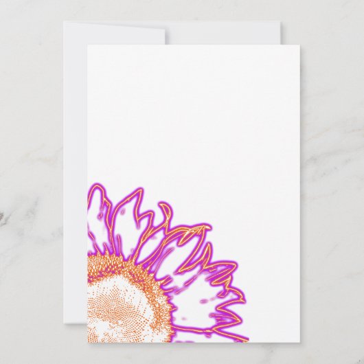 Roze Neon Flower Graduparty Invitation Kaart (Achterkant)