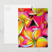 Roze neon Frangipani Plumeria Beach art Briefkaart (Voorkant / Achterkant)