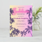 Roze Neon gloed teken strand bachelorette route Kaart (Staand voorkant)