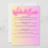 Roze Neon gloed teken strand bachelorette route Kaart (Achterkant)