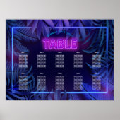 Roze Neon Glow Verjaardag Downloadbare Zitting Gra Poster (Voorkant)