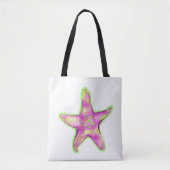 Roze & Neon Groene Zeester Tas (Voorkant)