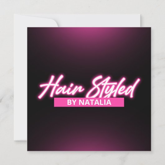 Roze Neon Hair Salon Social Media Post Flyer Kaart (Achterkant)
