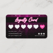 Roze Neon Hair Stylist Credit Kaart Loyalty Kaart (Achterkant)