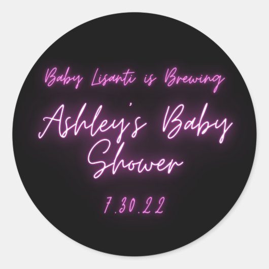 Roze neon Hartelijk dank voor uw waardevolle klass Ronde Sticker (Voorkant)