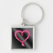 Roze Neon Heart Sleutelhanger (Voorkant)