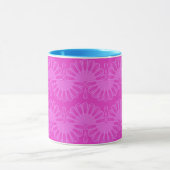roze neon heldere geometrische patroon mok (Midden)