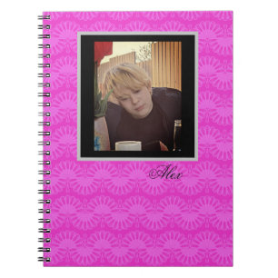 roze neon heldere geometrische patroon notitieboek