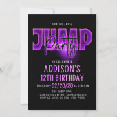 Roze Neon Jump Party Verjaardag uitnodiging (Voorkant)
