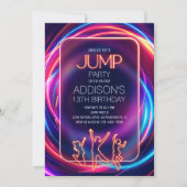 Roze Neon Jump Verjaardag Uitnodiging (Voorkant)