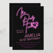 Roze Neon Light Birthday Kaart (Voorkant / Achterkant)